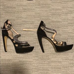 Black suede Platform Sandal